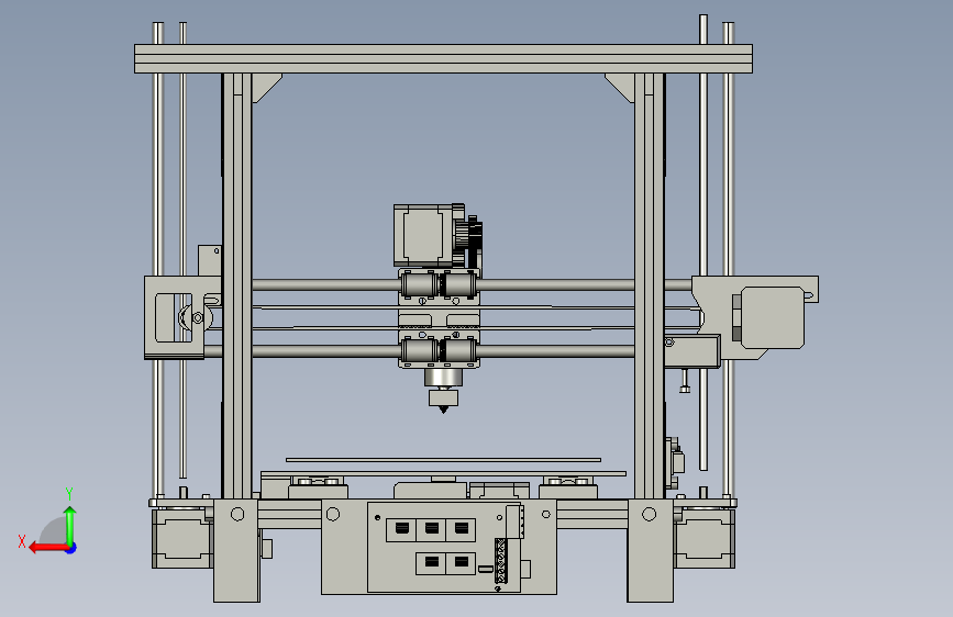 打印机模型mendelm-3d-printer SW STP 背面视图