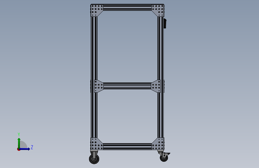 43 推车8020-equipment-cabinet-1 5 SW 左侧视图