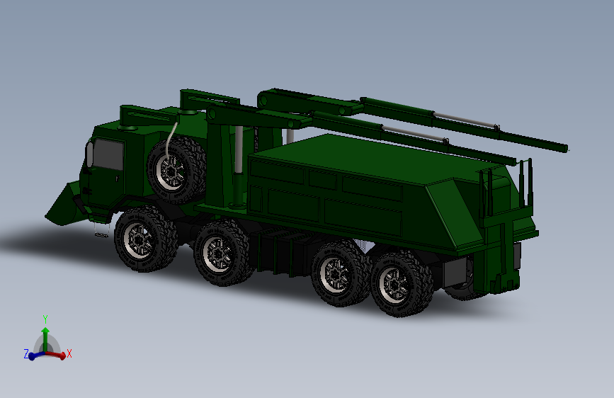 Tatra 815卡车简易模型3D图纸 Solidworks设计