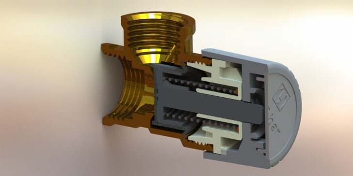 1.5bar安全阀3D数模图纸 Solidworks设计