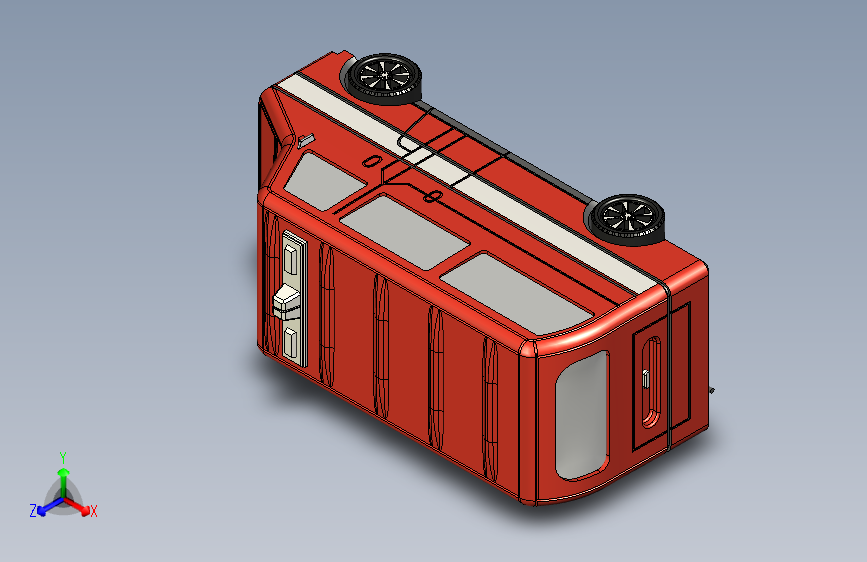Sprinter Van大型厢式货车简易模型3D图纸 STEP IGS格式