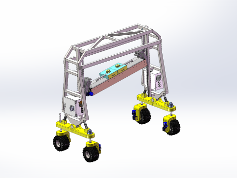 清洁太阳能光伏板的机器人三维设计solidworks建模