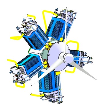 485径向发动机星形发动机3D图纸+igs+STP格式
