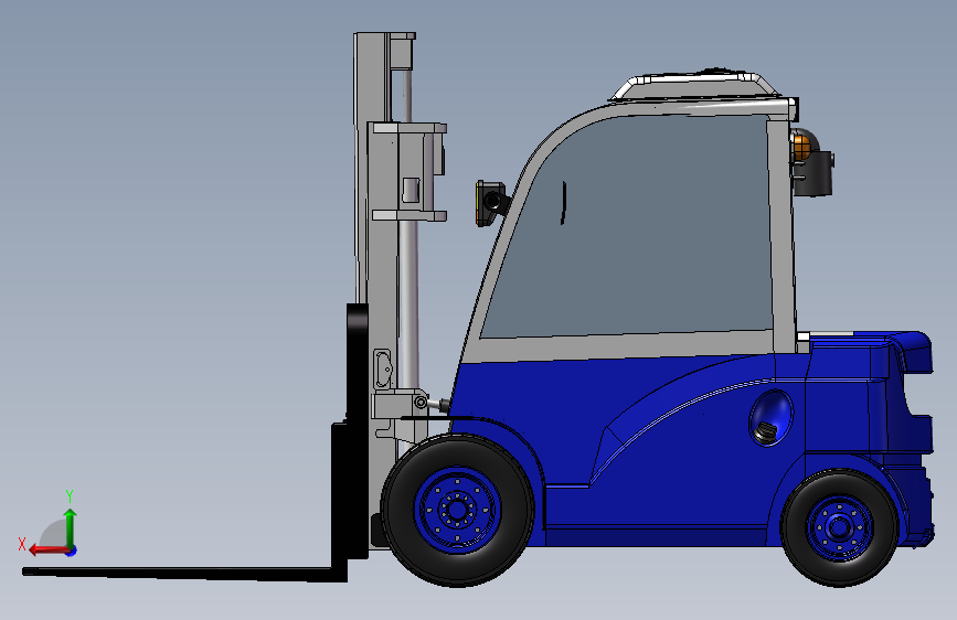 堆垛叉车_SOLIDWORKS 2024_模型图纸下载 – 懒石网