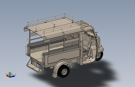 小型电动载货三轮车SolidWorks模型