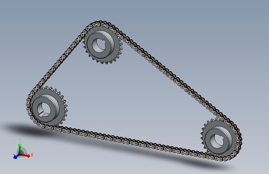 SolidWorks设计的链条与齿轮机构