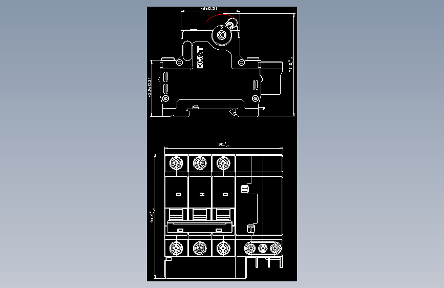NXBLE-32 3P剩余电流动作断路器外形安装尺寸图202405