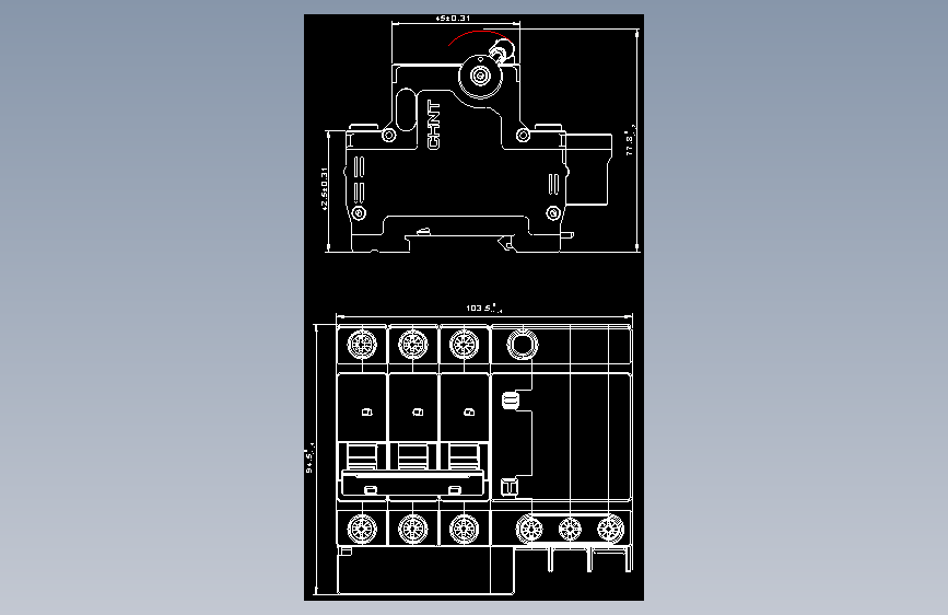 NXBLE-63 3P剩余电流动作断路器外形安装尺寸图202202