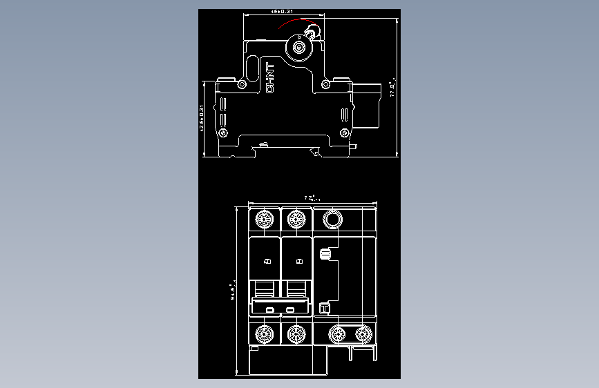 NBDPLE-63  2P剩余电流动作断路器外形安装尺寸图202404