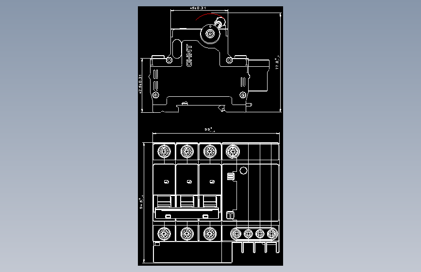 NBPLE-32D 3P&N剩余电流动作断路器外形安装尺寸图202202