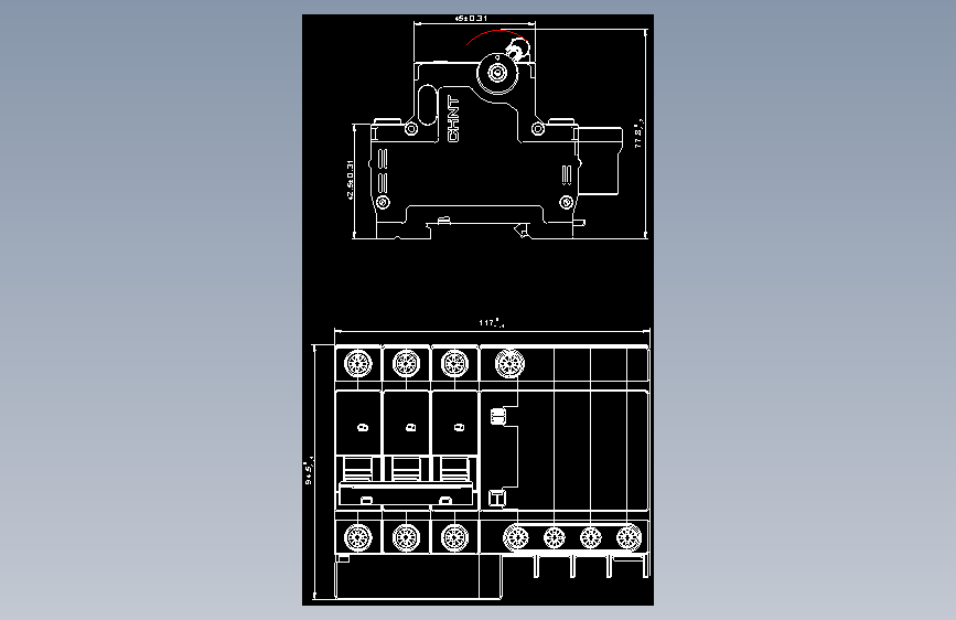 NBPLE-63 3P&N剩余电流动作断路器外形安装尺寸图202202