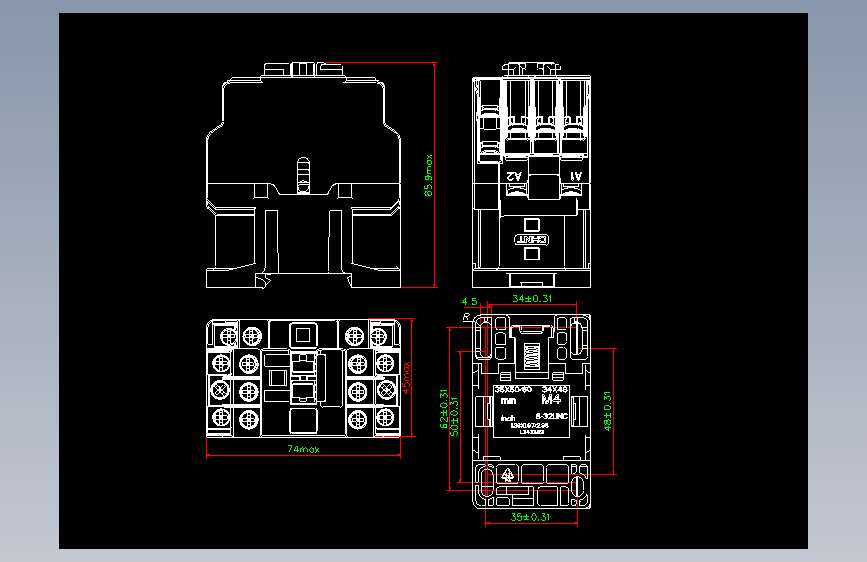 NC5-0611～1611交流接触器外形安装尺寸图202204