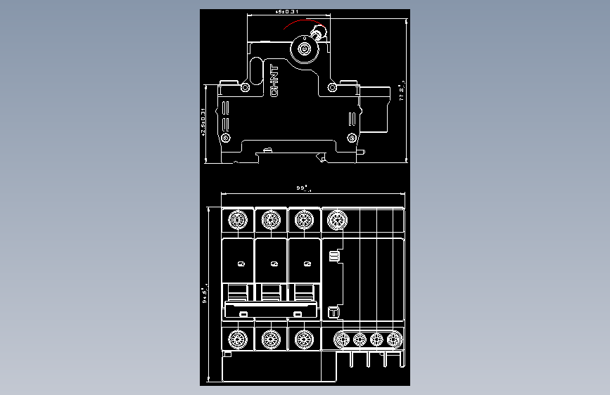 NBHLE-32 3P&N剩余电流动作断路器外形安装尺寸图202202