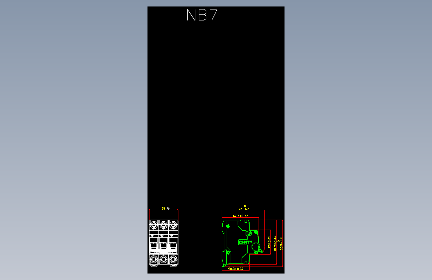 NB7 3P小型断路器外形安装尺寸图202202