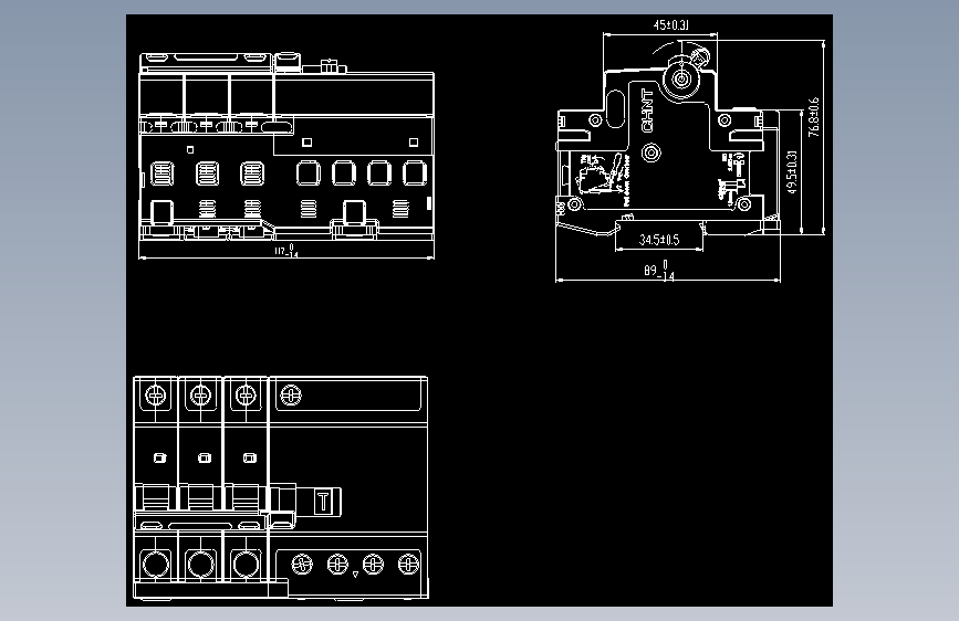 NB8LE-63 3P&N剩余电流动作断路器外形安装尺寸图202203