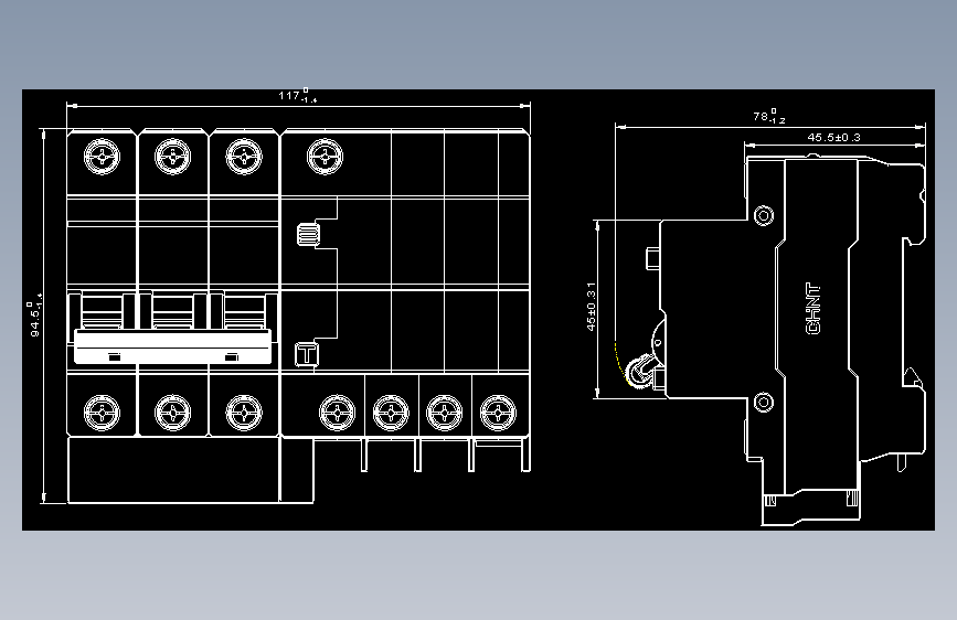 NB3LE-63 3P&N剩余电流动作断路器外形安装尺寸图202202