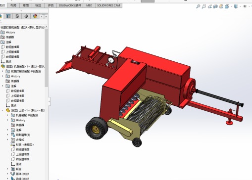牧草打捆机设计【含三维SolidWorks模型3D建模+CAD图纸+说明书