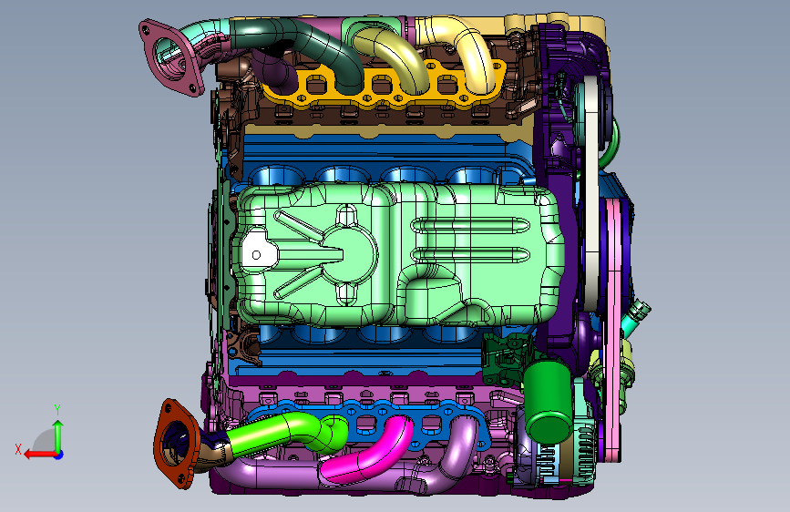Coyote V8自然进气引擎 背面视图