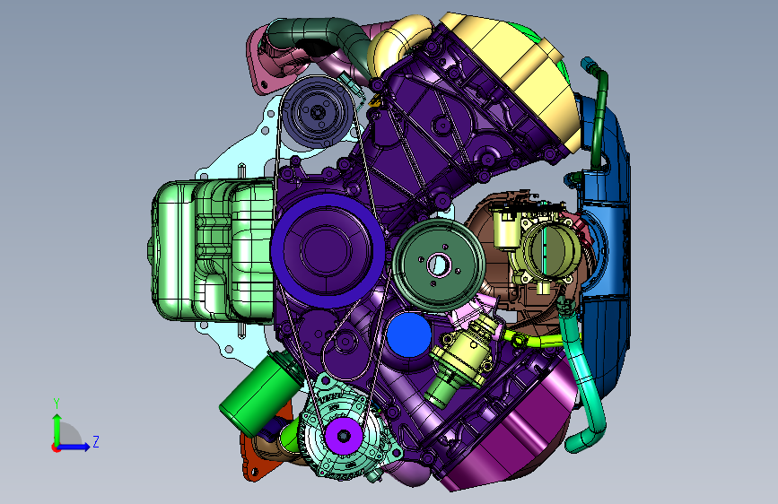 Coyote V8自然进气引擎 左侧视图