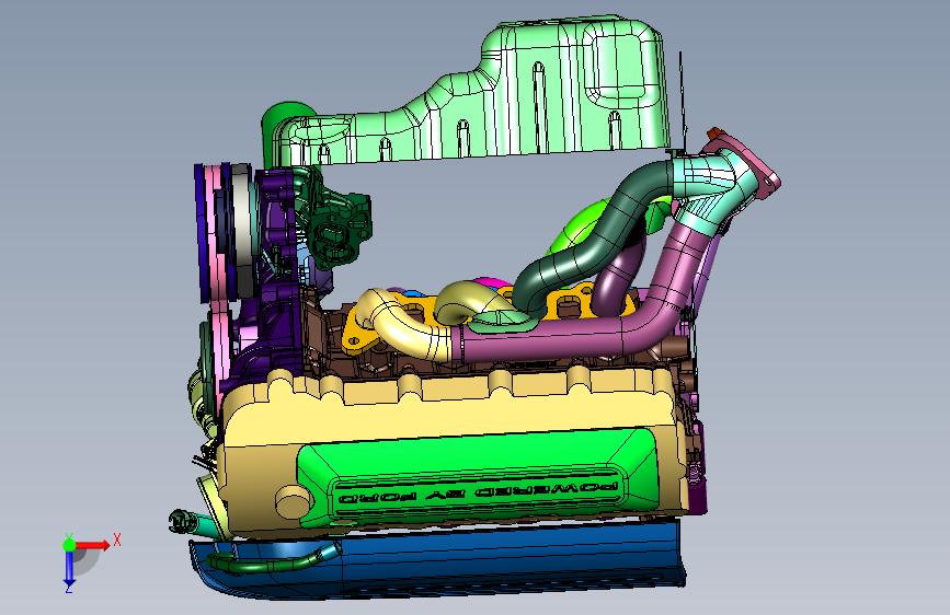 Coyote V8自然进气引擎 俯视图