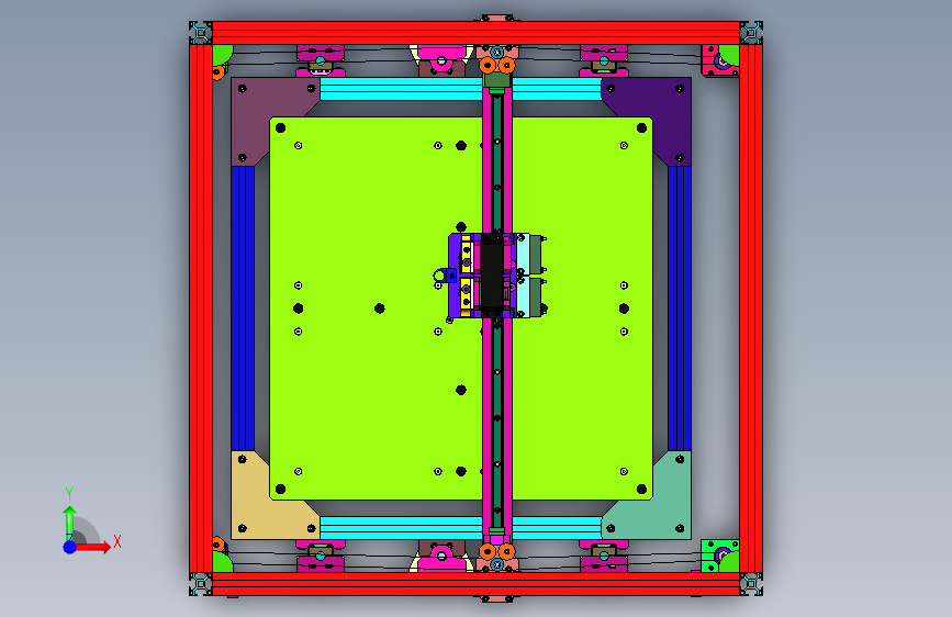 混色FDM3d打印机 正面视图