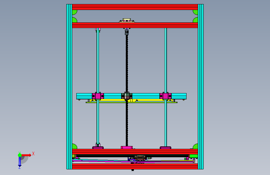 混色FDM3d打印机 俯视图