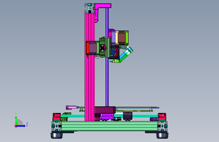 组装i3机MK3S超强3D打印机 左侧视图