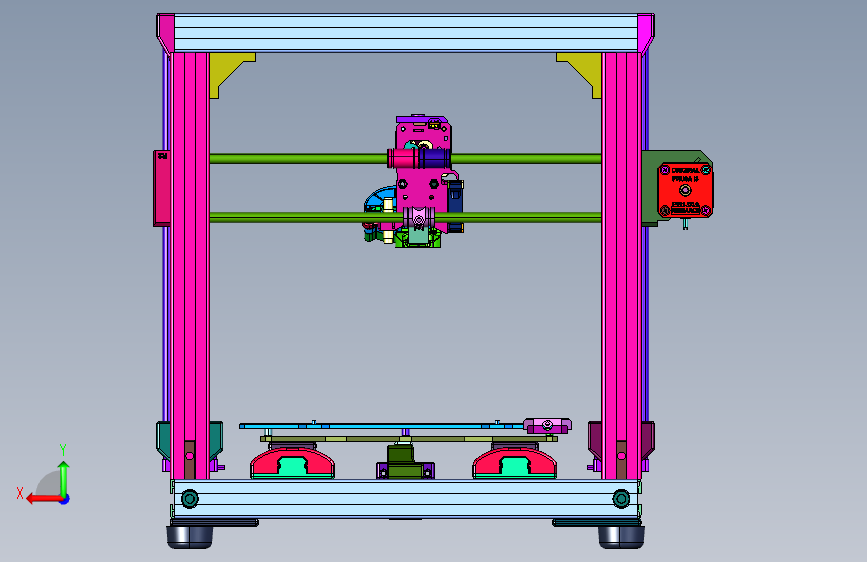 组装i3机MK3S超强3D打印机 背面视图