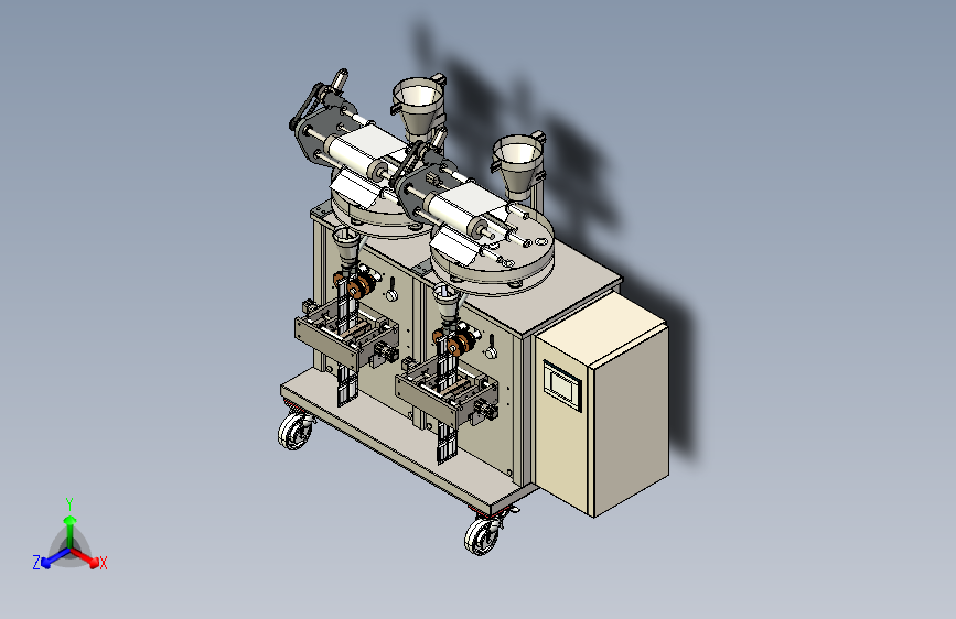 果粒灌装机与颗粒灌装机3D数模图纸 Solidworks设计 附x_t