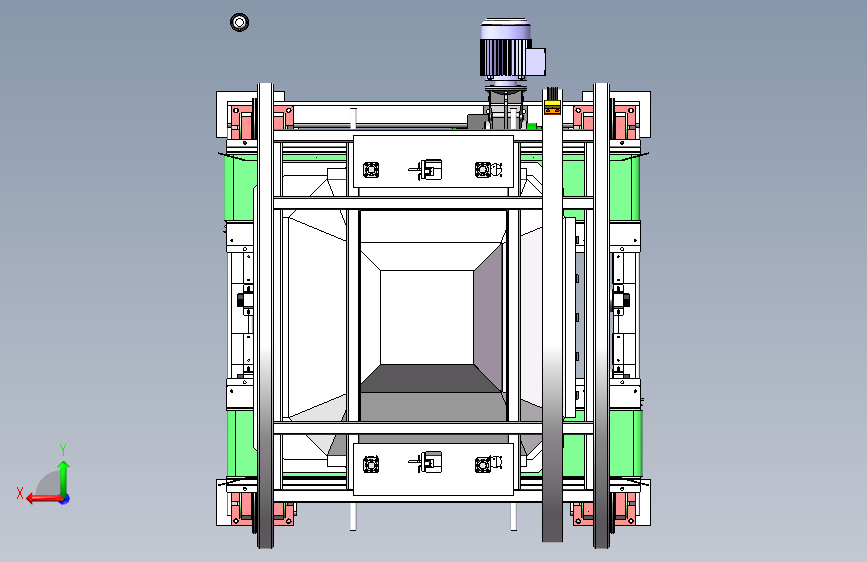 辊筒输送-自动封盖-方形箱子180度翻转变位-倒料机_SOLIDWORKS 2019_模型图纸下载 – 懒石网