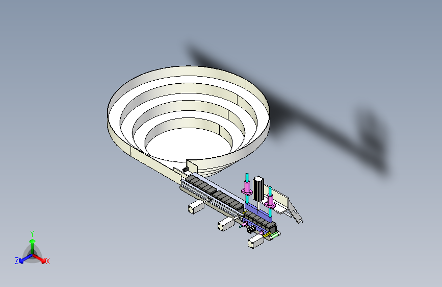 翻盖锁紧机振动盘3D图纸+STEP格式