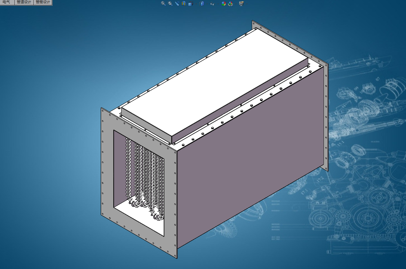 全套振动流化床干燥机系统设计三维图