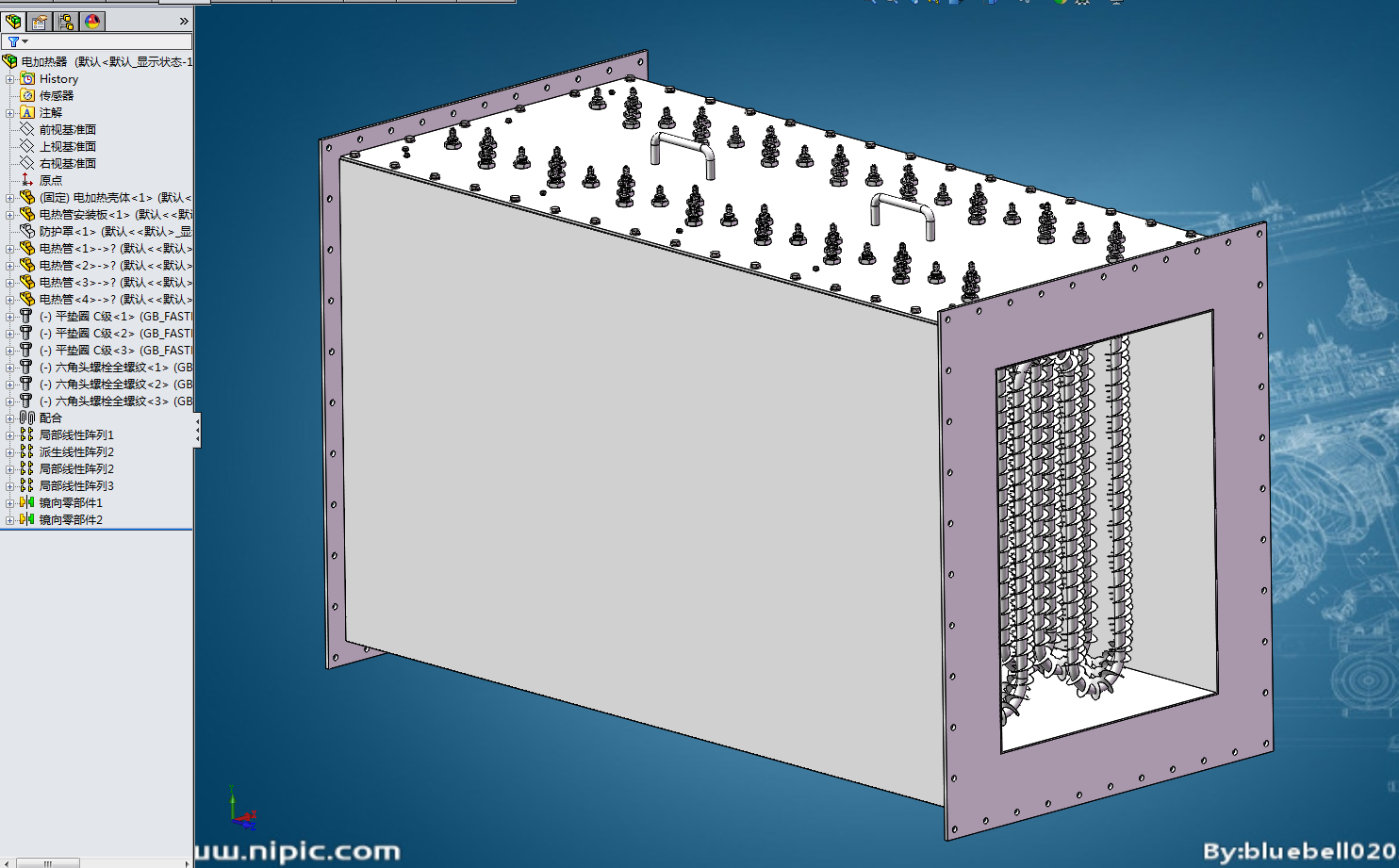 全套振动流化床干燥机系统设计三维图