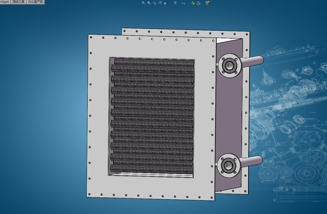 全套振动流化床干燥机系统设计三维图