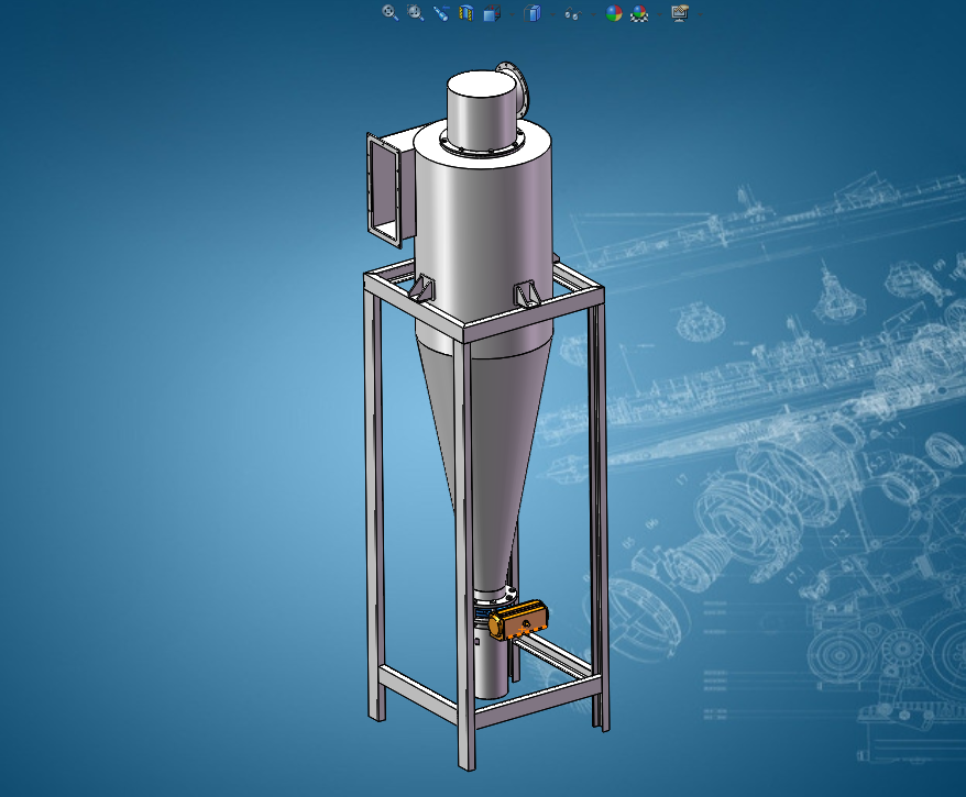 全套振动流化床干燥机系统设计三维图