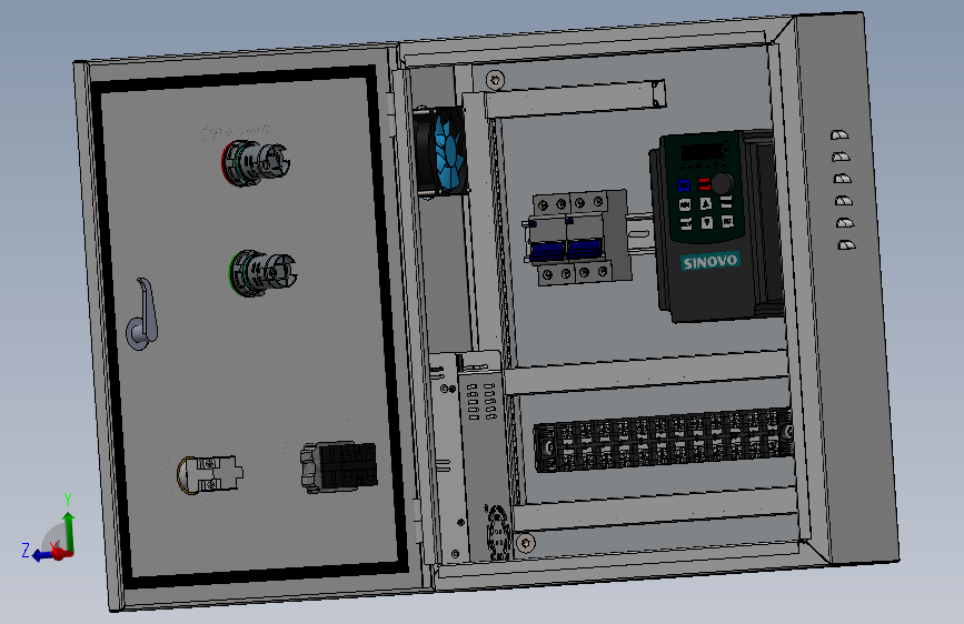 电气控制柜3D图纸+Solidworks设计