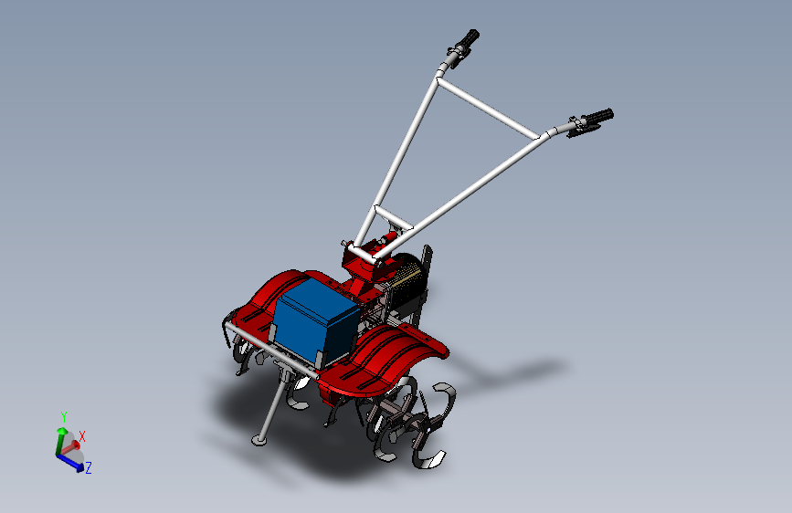 微耕机旋耕机三维设计solidworks模型