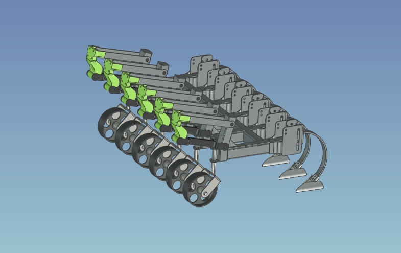 平行四杆式仿形中耕机结构设计