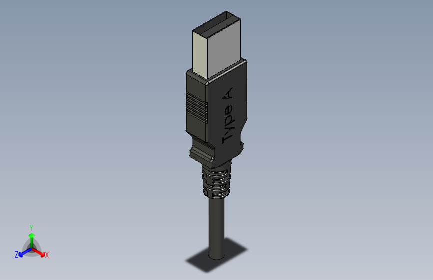 USB TYPE-A 公连接器电缆