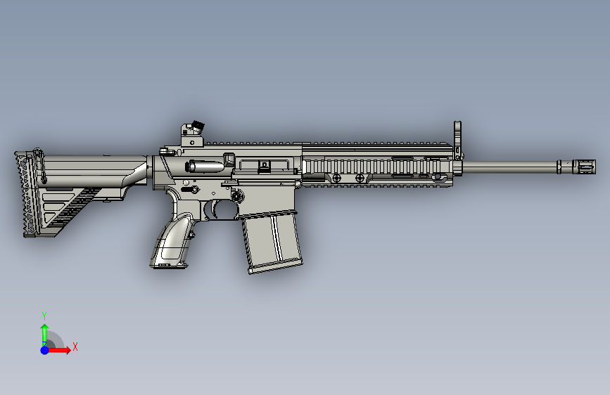 HK417自动步枪 正面视图