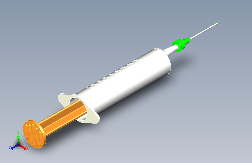 简易注射器外形模型3D图纸+x-t格式+stp格式