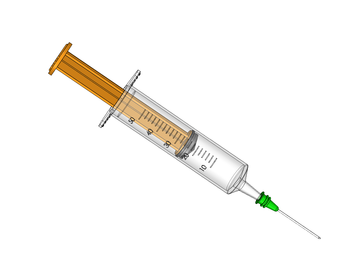 syringe简易注射器外形模型 SW17