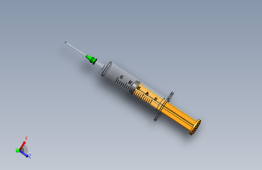 syringe简易注射器外形模型  SW17