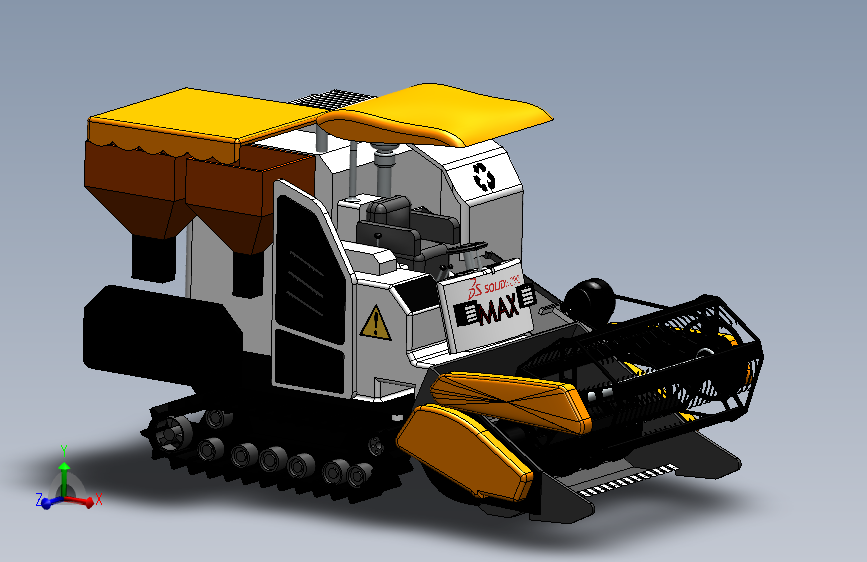 大型收割机造型3D图纸 Solidworks设计