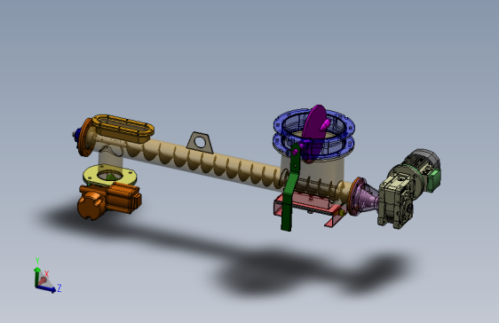 动物饲料螺旋输送机3D图纸 Solidworks设计