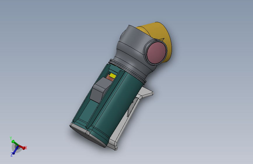 旋转式手电筒结构3D图纸 Solidworks设计