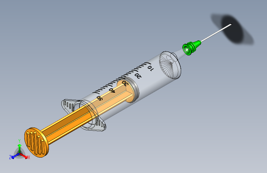 syrgine一次性打针筒注射器简易模型3D图纸模型