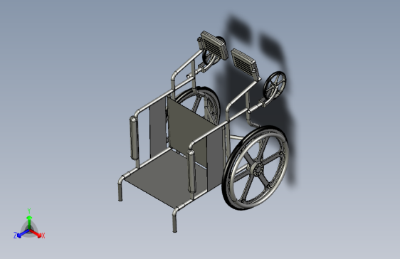 一种简易轮椅三维建模3D图纸模型