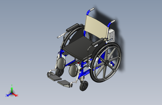 医疗电动轮椅模型3D图纸三维建模