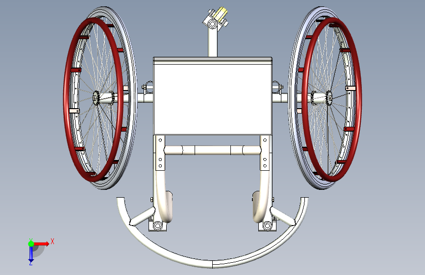 运动轮椅3D模型三维建模图纸 俯视图